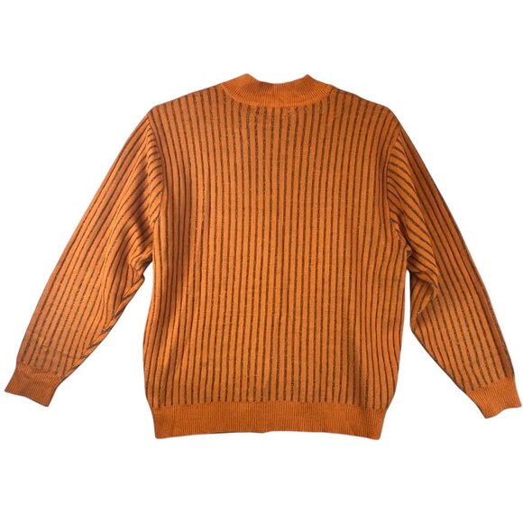 Bachrach Mens XL Sweater Striped Cardigan Wool Blend Zip Vintage Retro Pullover - Picture 5 of 12